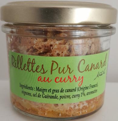 Rillettes pur canard au curry 100g