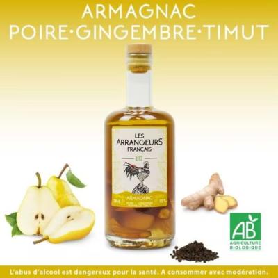 Armagnac  AOC arrangé Bio - Poire gingembre 70 cl