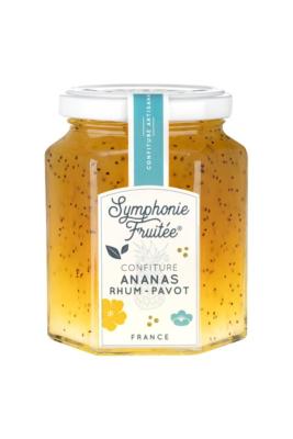 Confiture ananas rhum pavot - 60% fruit  330g