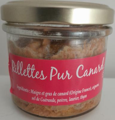 Rillettes pur canard nature 100g