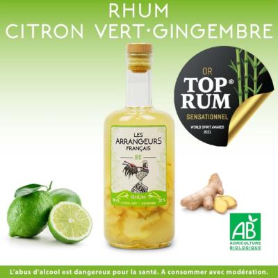 Rhum arrangé Bio - citron gingembre 70 cl