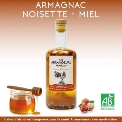 Armagnac AOC arrangé Bio - noisette miel 70 cl