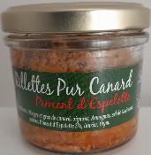 Rillettes pur canard au piment d'Espelette 100g